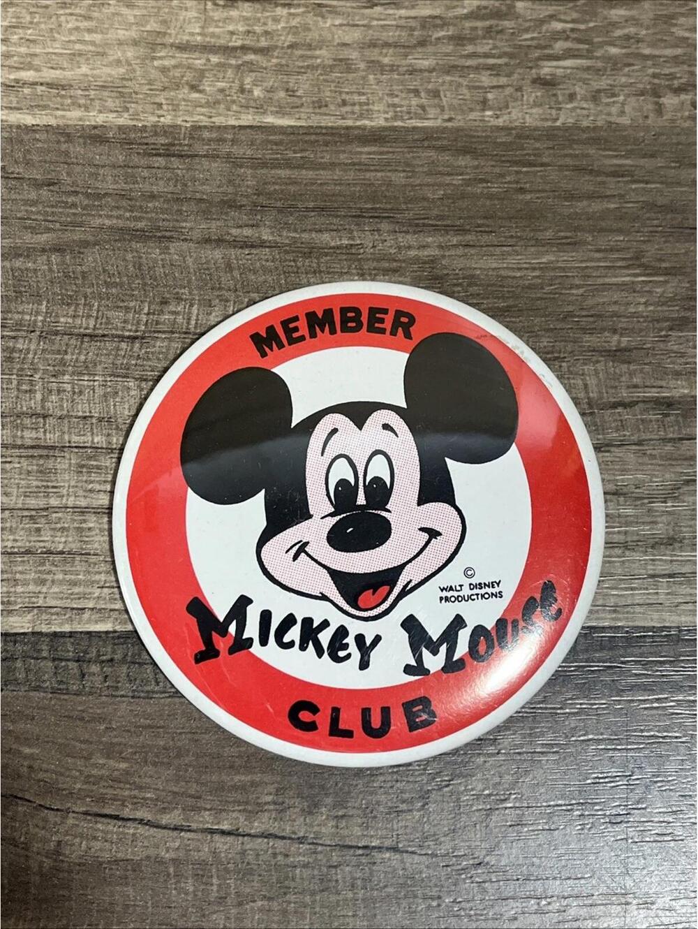 Vintage 1970s Mickey Mouse Club Member Button Pin Walt Disney 3.5"
